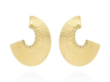 Pendientes de plata y circonitas blancas. FUJI