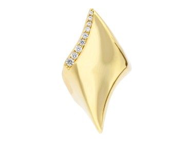 Anillo ancho de plata y circonitas. ETNA