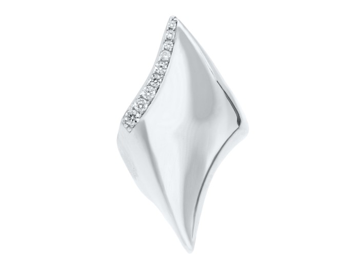 Wide Silver Ring with Cubic Zirconia. ETNA