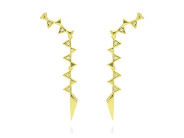 Pendientes trepadores de plata. ETNA