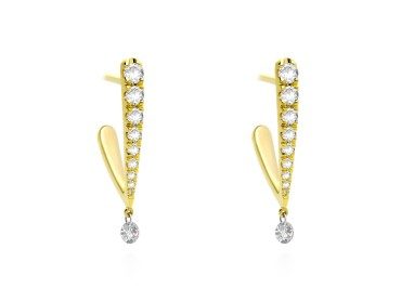 Pendientes de oro y diamantes criolla
