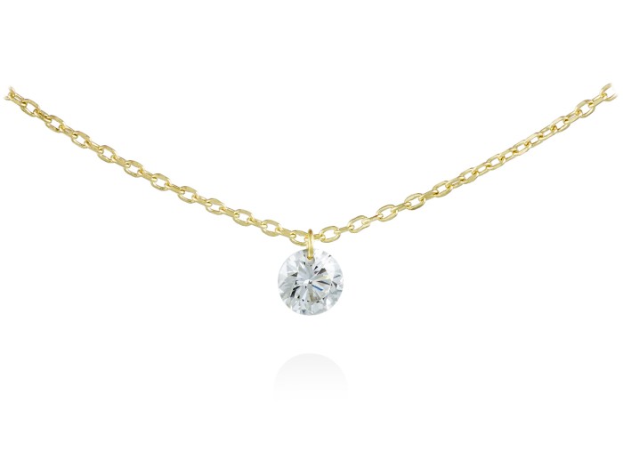 Gargantilla de Oro 18Kt un diamante ballerina