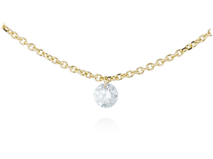 Gargantilla de Oro 18Kt un diamante ballerina