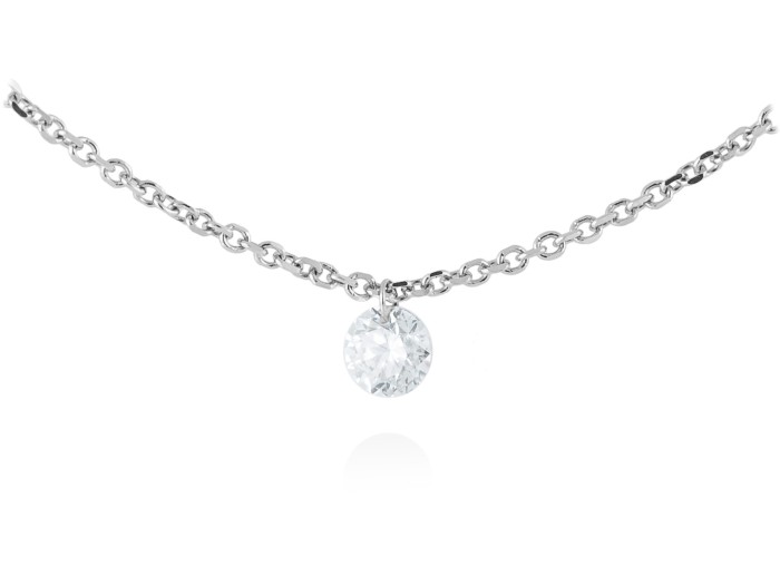 Gargantilla de Oro 18Kt un diamante ballerina