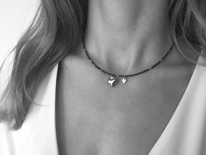 Gargantilla HEART  en plata dorada