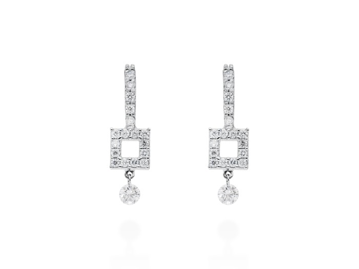 Pendientes de Oro 18Kt y diamantes carré ballerina
