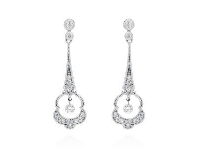 Pendientes de Oro 18Kt y diamantes vintage ballerina