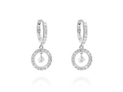 Pendientes de Oro 18Kt y diamantes redondo ballerina
