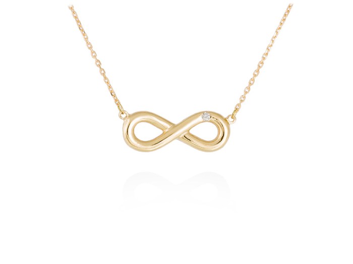 Gargantilla de Oro 18Kt infinito con diamante