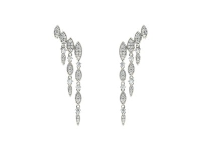 Pendientes de plata trepadores con circonita blanca. CANDELA