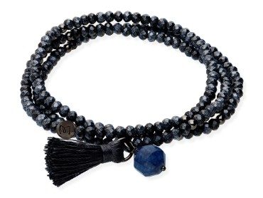 Pulsera de plata de primera y cristal de strass. DEEP SEA