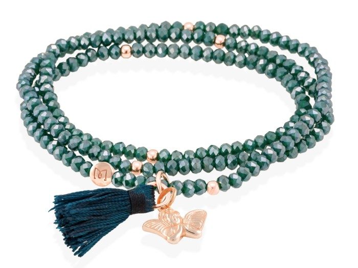 Armband ZEN Blau in silber rose vergoldet