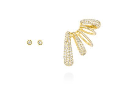 Silver earcuff with zirconia stones. GLOSS