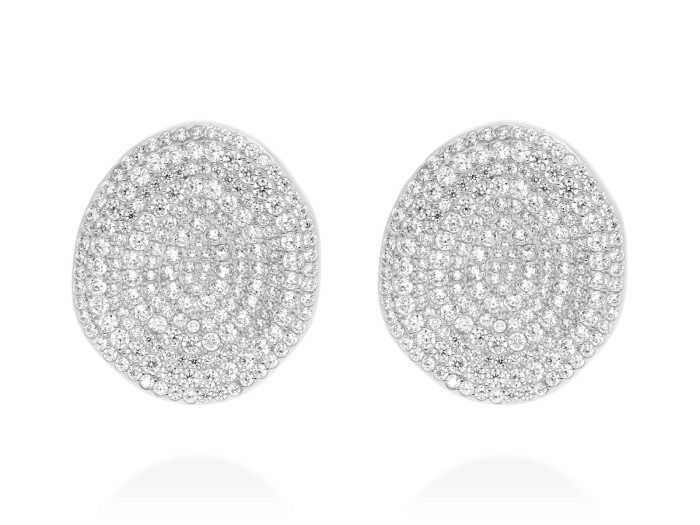 Silberner Ohrring mit Zirkonia. OLIVERA