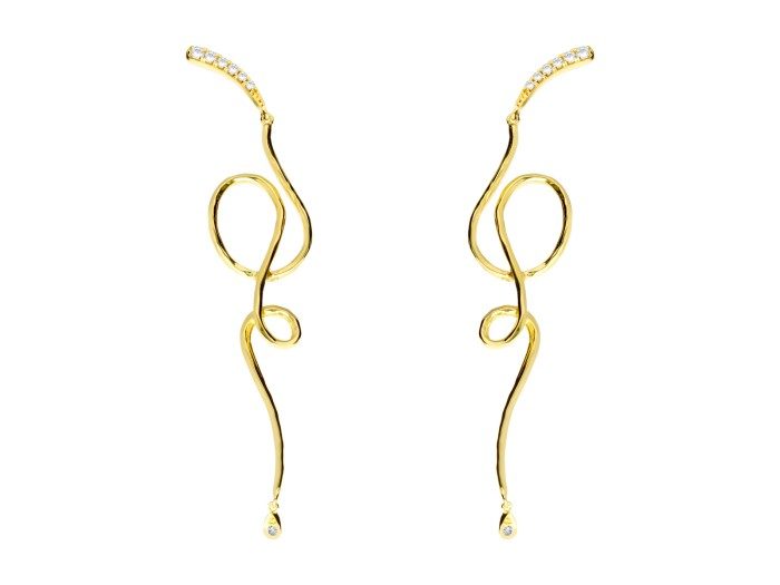 Silver earrings with zirconia stones. VOLTERETA