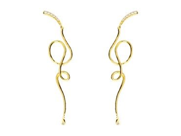 Silver earrings with zirconia stones. VOLTERETA