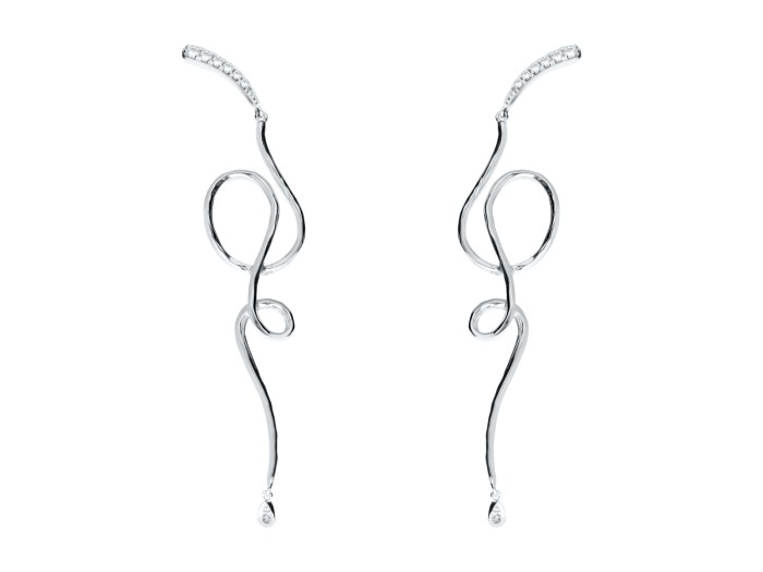 Pendientes de plata con circonitas. VOLTERETA
