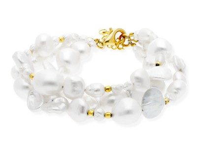 Silver bracelet with pearls. CASILDA