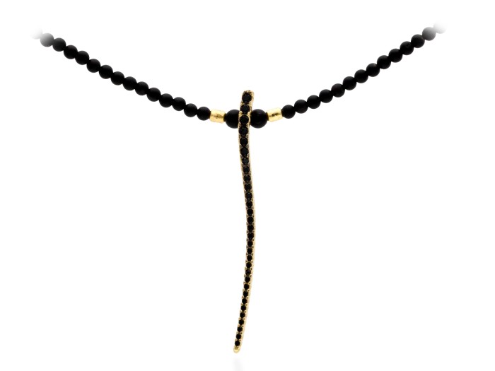 Silberkette mit schwarzem Spinell und Onyx