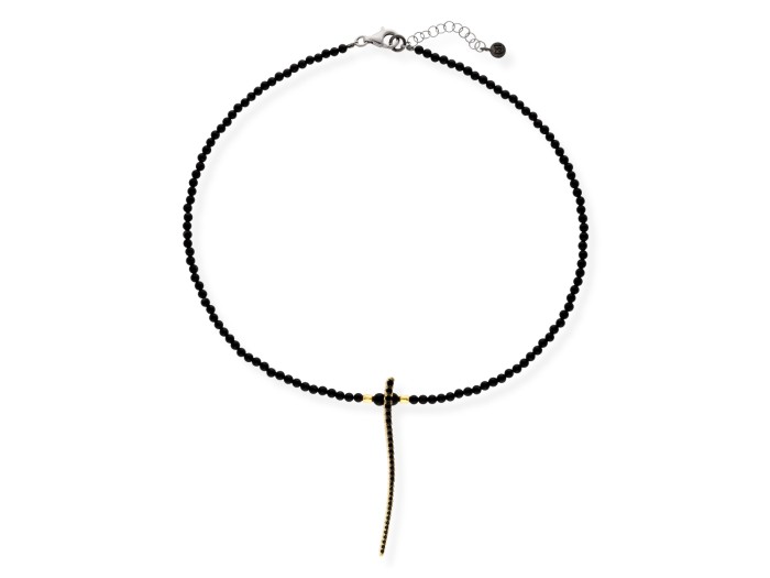 Silberkette mit schwarzem Spinell und Onyx