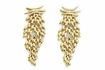 Silver earrings with cubic zirconia. PLUIE