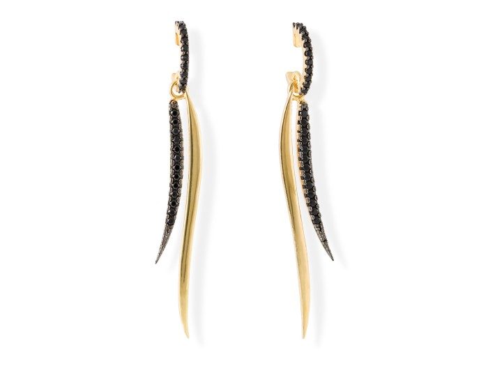 Ohrringe RAMA Schwarz in silber vergoldet