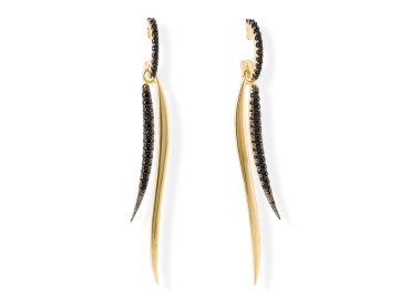 Ohrringe RAMA Schwarz in silber vergoldet