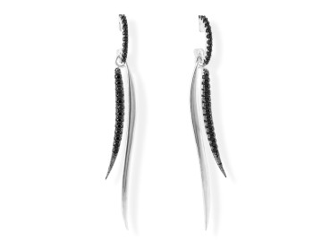 Earrings RAMA Black in golden silver