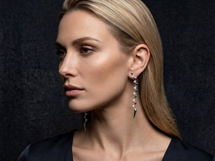 Pendientes trepadores de plata. ETNA