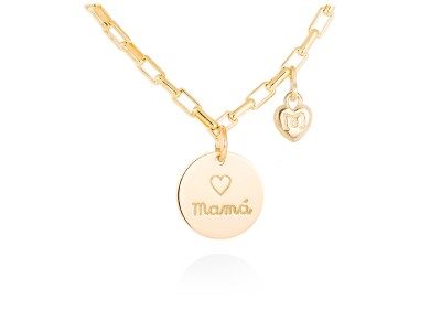 MAMÁ-Halskette aus Silber mit Herz