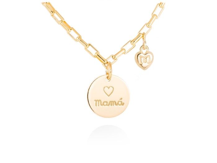Necklace MAMÁ  in golden silver