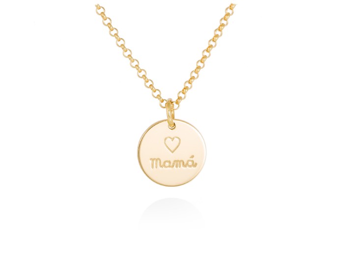 Necklace MAMÁ  in golden silver