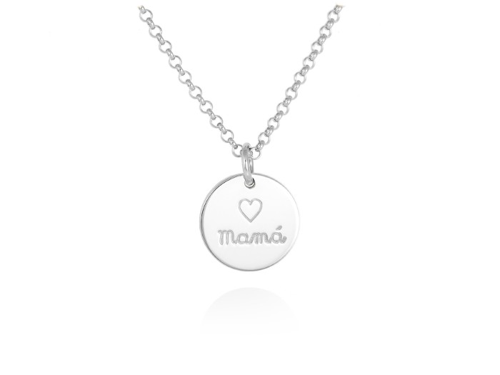 Necklace MAMÁ  in golden silver