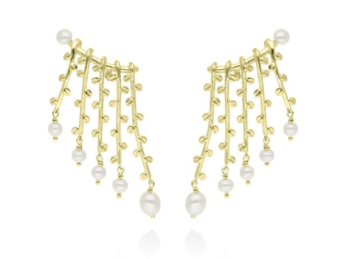 Earrings Rocío XL  in golden silver