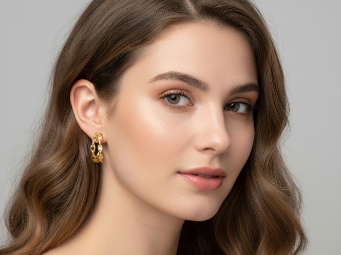 Pendientes de plata aros Tweed