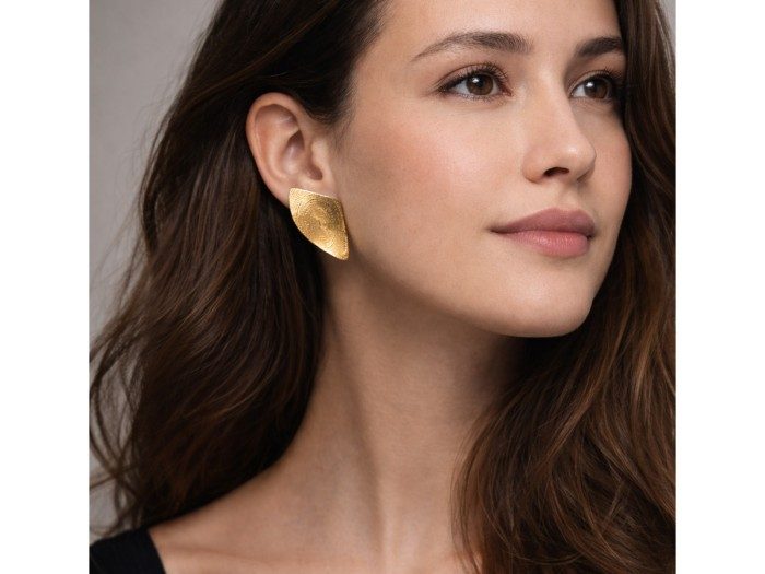 Pendientes de plata delta plano