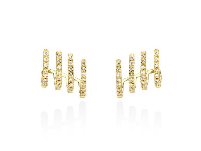 Pendientes   en Oro amarillo 18Kt y diamantes