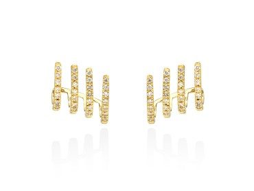 Pendientes   en Oro amarillo 18Kt y diamantes