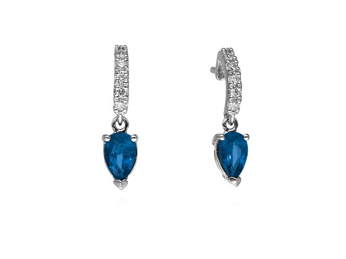 Pendientes   en Oro amarillo 18Kt y diamantes