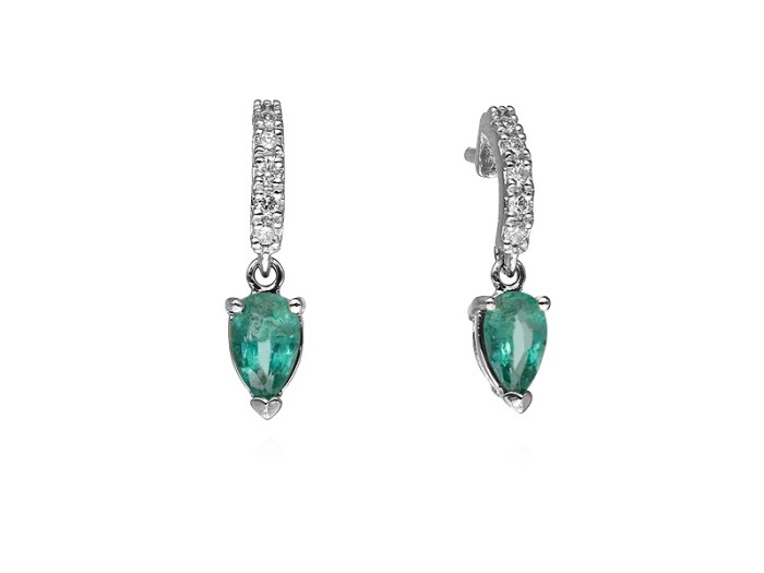 Pendientes   en Oro amarillo 18Kt y diamantes
