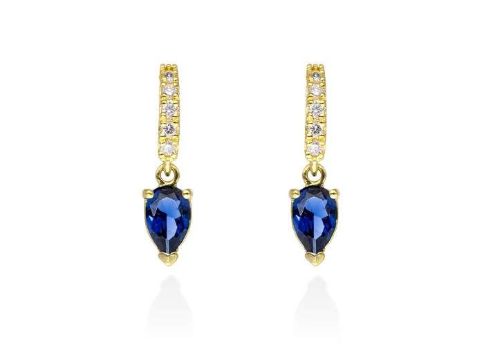 Pendientes   en Oro amarillo 18Kt y diamantes