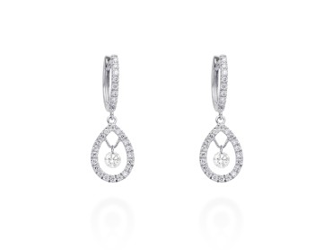 Pendientes   en Oro blanco 18Kt y diamantes