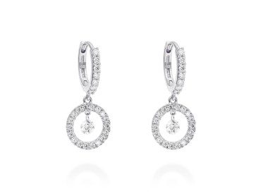 Pendientes   en Oro blanco 18Kt y diamantes