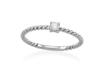 Anillo entorchado de Oro 18Kt. y diamantes