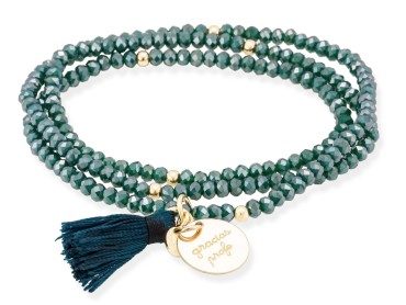 Pulsera ZEN Azul en plata rosa