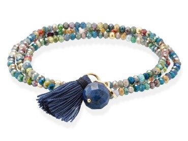 Armband ZEN Blau in silber rose vergoldet
