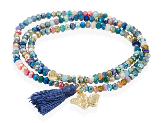 Armband ZEN Blau in silber rose vergoldet