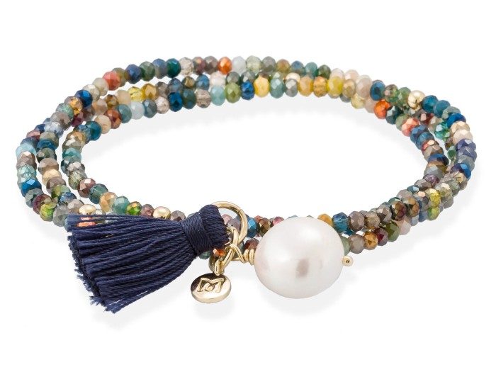 Armband ZEN Blau in silber rose vergoldet
