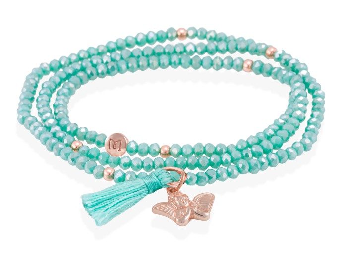 Armband ZEN Blau in silber rose vergoldet