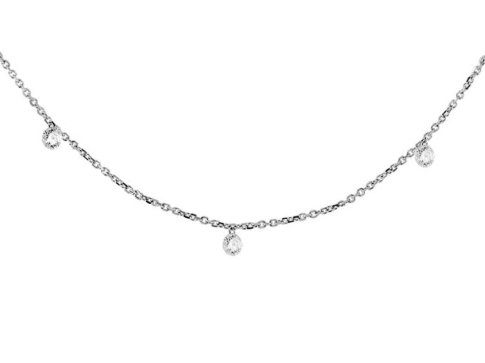 Gargantilla de Oro 18Kt tres diamantes ballerina